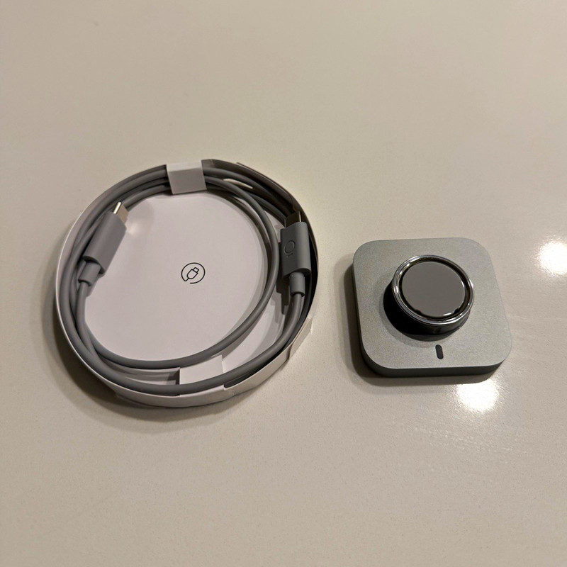 Oura Ring 4 Charging Dock w/ Charging Cable, Brushed Silver/Gray