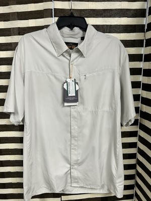 NWT Orvis Trout BUM Vapor Off White Men s Medium Short Sleeved Fishing Shirt