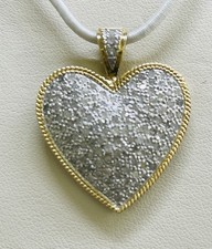 Pave Heart Diamond Pendant, 1 Carat TCW