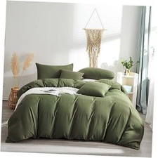 Comforter Sets Full Size Solid Dark Color Bedding Set Full-80" 90" Olive Green