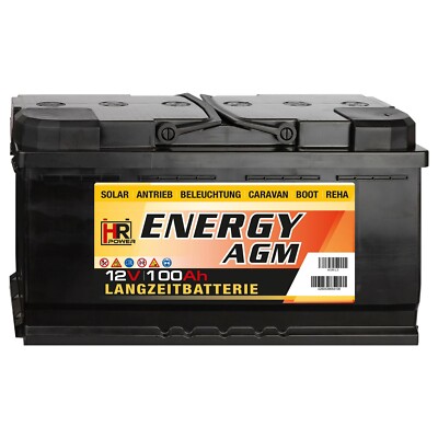 HR-ENERGY 100Ah AGM Batterie 12V (USt-befreit nach §12 Abs.3 Nr. 1 S.1 UStG)