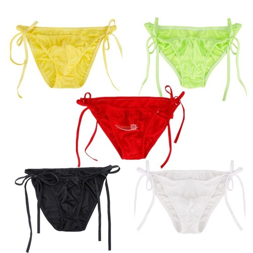 US Mens Side Tie String Bikini Panties Smooth Lingerie Lace Up Thong