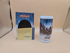 2007 Budweiser Holiday Stein Ceramic "Winter's Calm" Anheuser-Busch Clydesdales