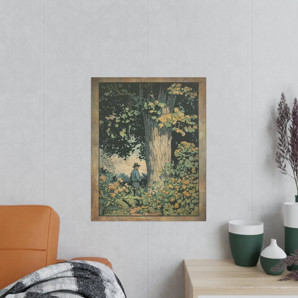 Vintage TREE FLOWER NATURE Wall Art, Tree Of Life Botanical Poster, Floral Decor - Image 4 of 4