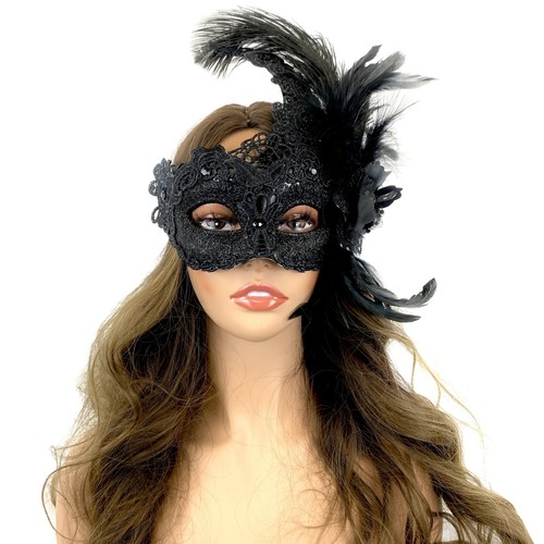 Masquerade Party Mask Feather Venetian Halloween Mardi Gras Costumes Ball Masks - Picture 18 of 28