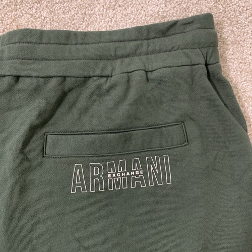 A X Armani Exchange Men's Logo Drawstring Sweat Shorts 7 in Green S/L - Picture 6 of 6