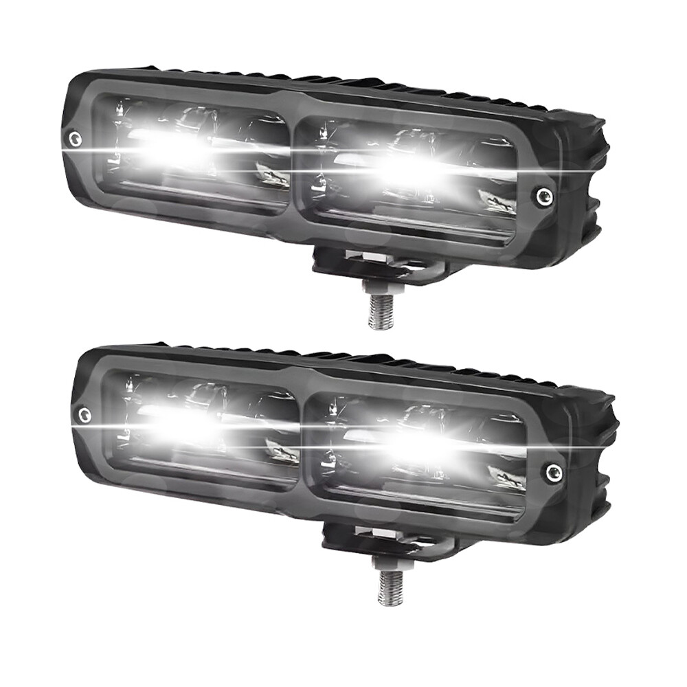 2X 6nch LED Work Lght Bar Drvng Fog Offroad Pods Flood Spot SUV ATV