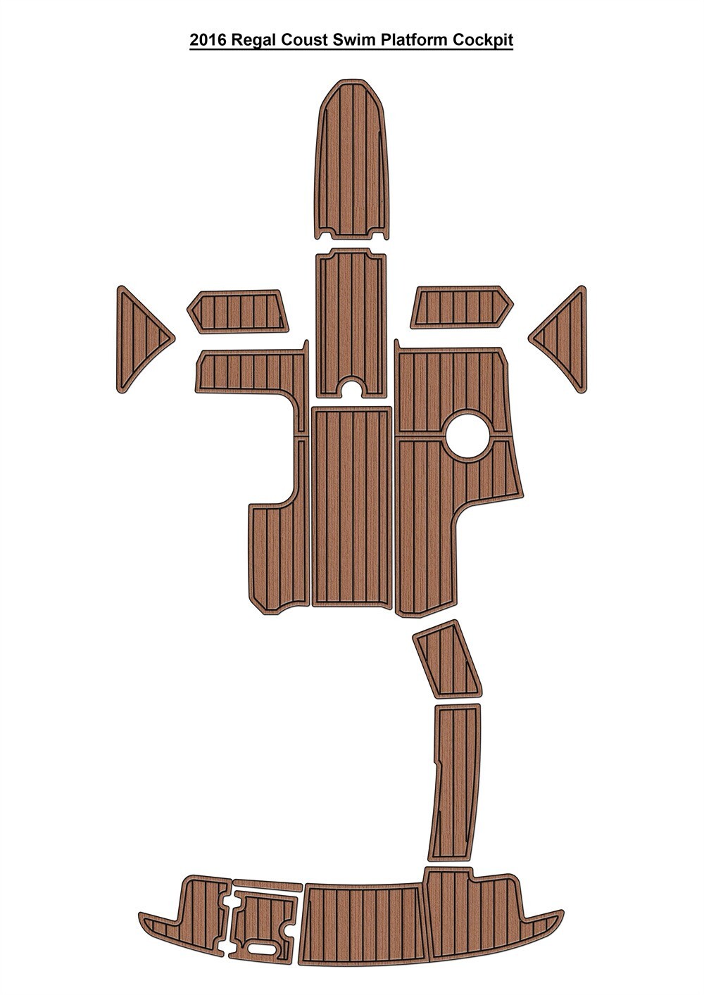 2016 Regal Coust Swim Platform Cockpit Boat EVA Foam Faux Teak Deck Floor Mat