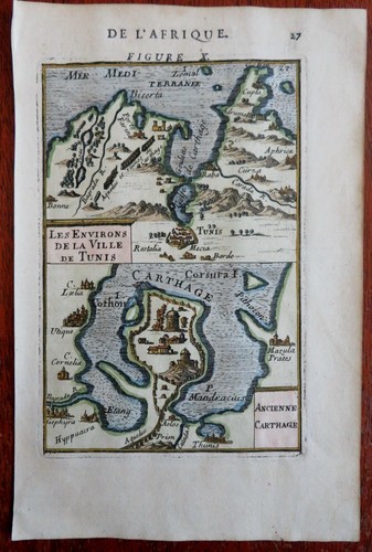 Tunis & Ancient Carthage Tunisia North Africa 1719 Mallet pictorial city plan - Picture 2 of 2