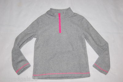 Girls L/S Shirt GRAY FLEECE PULLOVER SWEATSHIRT High Zipper Neck S 6-6X