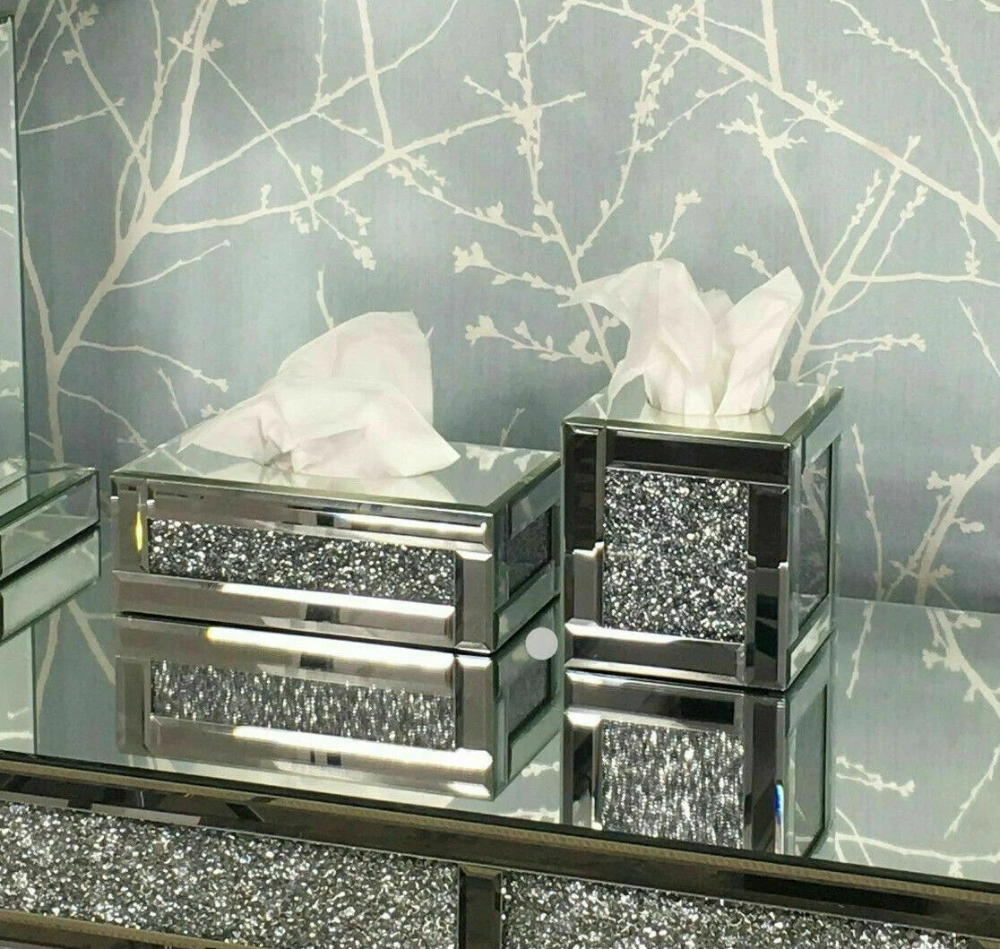 Mirrored tissue box cover uk sale