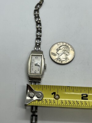 Hamilton 14k white gold filled panther link watch bracelet 