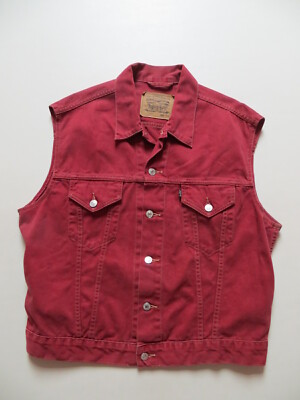 Levi's Jeans Weste, SLIM FIT Jeansweste XXL, ROT Red Vintage