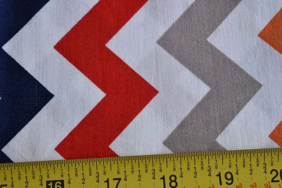 31" Long, Orange Navy Red Gray Chevrons, Riley Blake/"Chevron"/RBD/C320, N2184 - Image 3 of 4