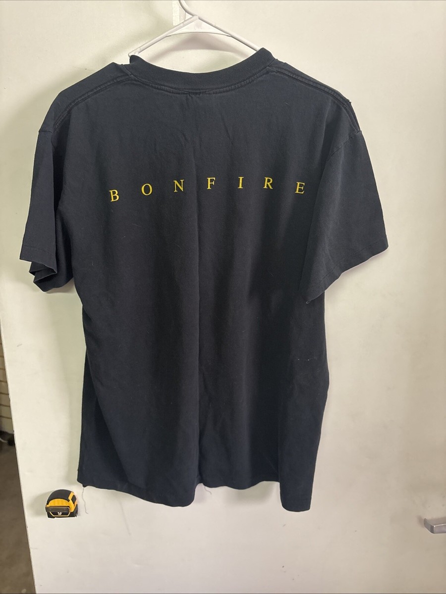 Vintage AC/DC Bonfire Rock Band Tour T Shirt All Sport Adult Size 