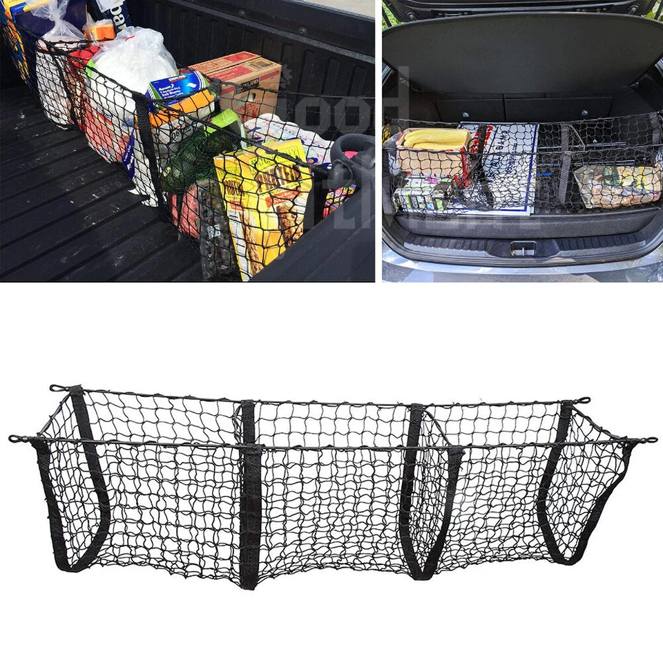 Red de carga de 3 bolsillos maletero organizador de carga apto para Toyota Tundra 2000-2024 Foto 3 de 4