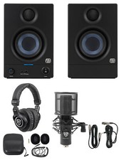 Pair Presonus Eris 3.5 2nd Gen 3.5" Studio Monitors Speakers  Mic  Headphones
