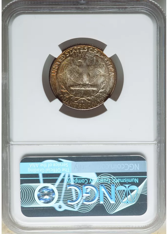 1949-D Washington Quarter NGC MS67 - ORIGINAL TONING - Image 2 of 4