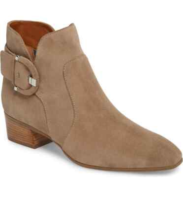 New AQUATALIA Fiamma Taupe Tan Suede Buckle Ankle Boot