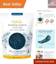 Soothing Azulene Hard Wax Beads - Gentle Stripless Wax for Sensitive Skin, 32 oz