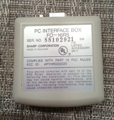 Sharp PC Interface Box - PC to Fax Connector #FO-16RS (D4) | eBay