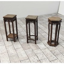 2PC 1/12 Scale Dollhouse Miniatures Furniture Flower Stand Stool Unassembled