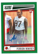 Perrion Winfrey Cleveland Browns Rookie Signed 2022 Panini Score Football #362
