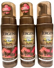 3 jergens natural glow instant sun deep aruba tan 6oz ea scuffed bottles