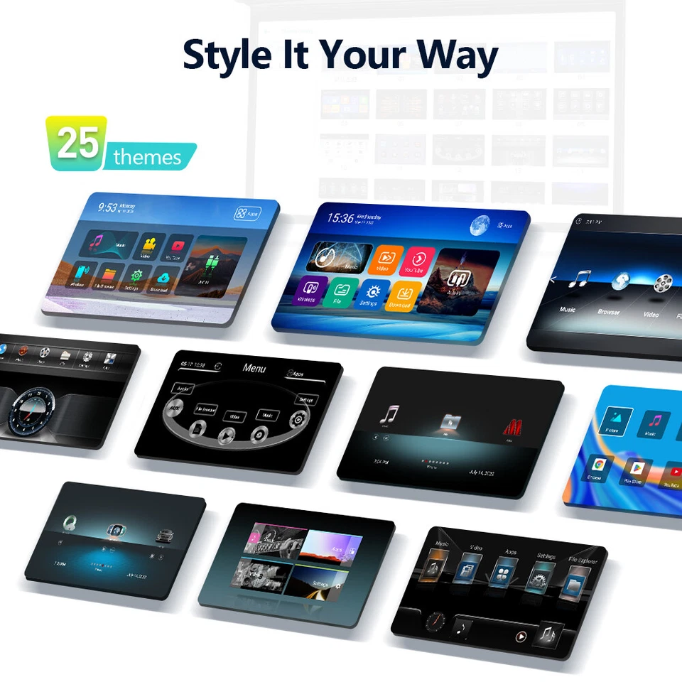 14" FHD Screen Android Car Roof Overhead Monitor 1080P WiFi 4G HDMI +Headphones - Image 4 of 4