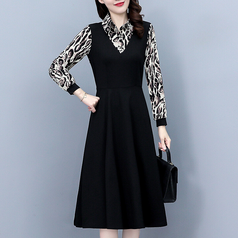 navy blue dress for baby girl A-Line Office Dresses for Women Size 10-20 Medium Large XL XXL Midi Long  Sleeve