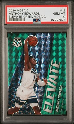 2020-21 Mosaic Anthony Edwards Rookie Card Elevate Green Prizm SSP