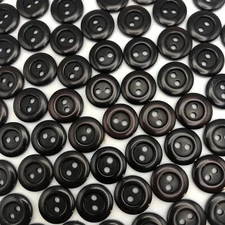 Vtg Dark Red Opaque Round 2-Hole Button w/ Raised Edge 13mm Lot of 8 & 80 D816wc