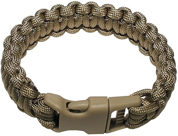 MFH Pulsera, Coyote Tan Paracord, Ancho 2,3 cm, Talla L 28173R