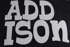 ADDISON wooden hanging wall letters white 8-9 inches tall child baby name decor