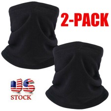 2Pack Fleece Neck Warmer Winter Neck Gaiter Cold Weather Face Mask for Men Women