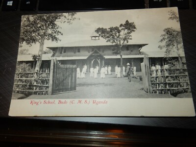 KÖNIGSSCHULE BUDO UGANDA POSTALISCH GEBRAUCHTE FRÜHE POSTKARTE 
