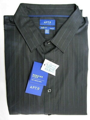 men's big and tall slim fit dress shirts Wilkes&Riley Black F9999 Big&Tall 17.5 / 36/37 / Tailored main image 0