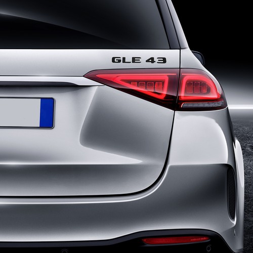 17-21 Mercedes GLE 43 Letter Emblem Liftgate Logo Badge AMG Sport Matte Black - Picture 4 of 4
