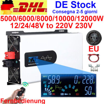 10000W 12000W Max Reiner Sinus Spannungswandler Wechselrichter 12V 24V 48V 230V