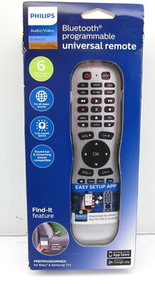 NEW Philips 6 Device Bluetooth Programmable Universal Remote Control Elite Plus 