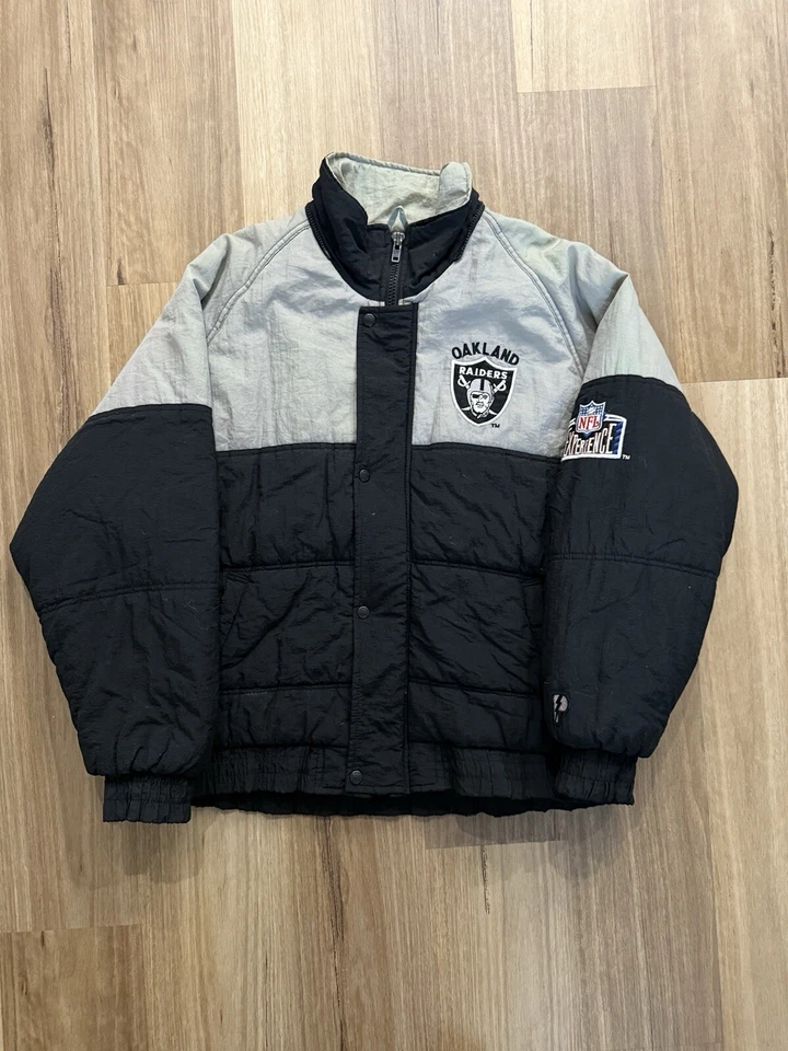 Vintage 90s Oakland Raiders NFL Pro Player Jacket Size Large Rare - Image 4 of 4
