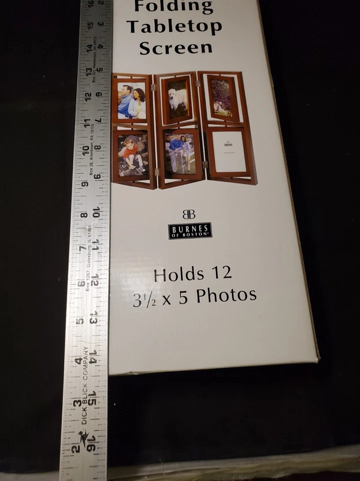 Burnes of Boston Folding Tabletop Photo Frame Holds 12 Photos NOB - Image 2 of 4