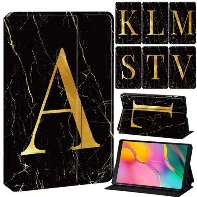 Marble Letter Tablet Cover Case For Samsung Galaxy Tab A9.7 10.1 A6 A7 A8 A9