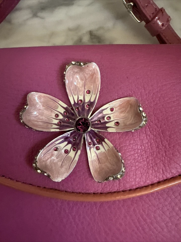 Cartera Bandolera Brighton Cuero Rosa Bolso sin asas Cartera / Bandolera / Muñequera Flor Foto 2 de 4