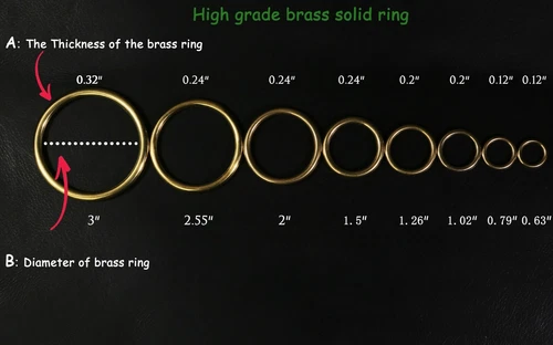 1Pcs Heavy duty solid brass rings 1 2 3 inch big brass O ring for macrame belt - Picture 4 of 9