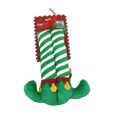 Christmas Stocking Elf Plush soft Catnip Toy Pet Cat Kitten Toy Gift
