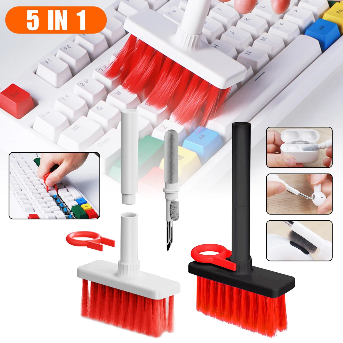 5 IN 1 PC Keyboard Cleaner Laptop Bluetooth Earphone Dust Cleaning Brush  Tools