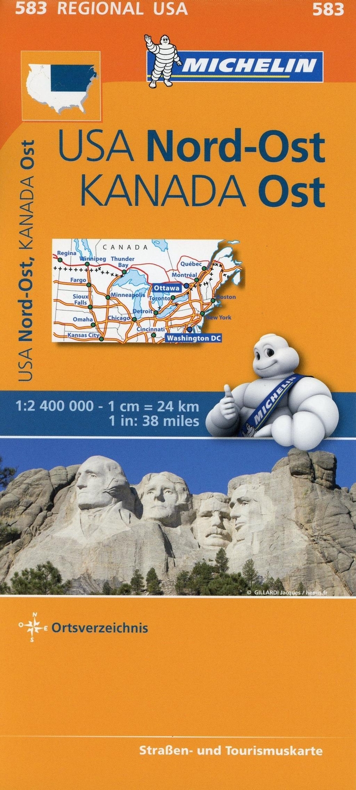 Thumbnail - Michelin Regionalkarte Usa Nordost, Kanada Ost 1 : 2 400 000 | Buch |