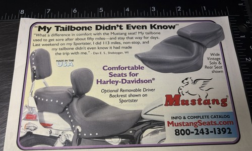 Mustang Motorcycle Seats Printed Ad #6212