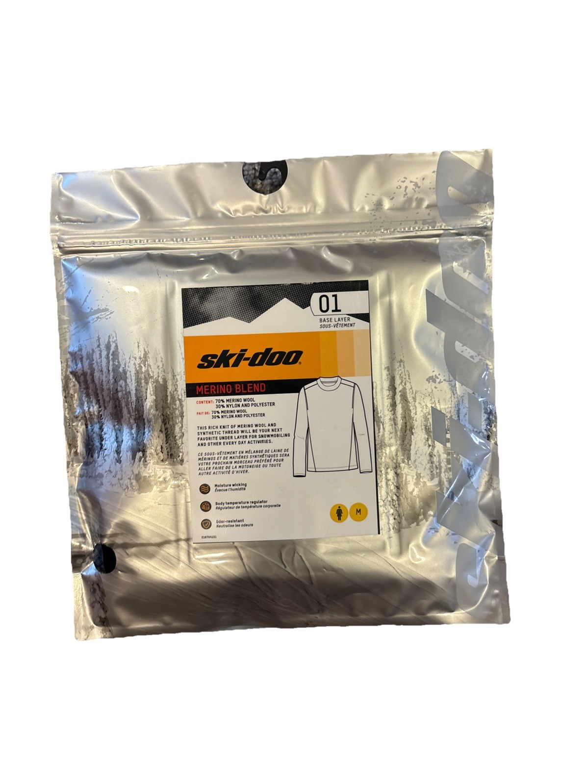 Ski-Doo Ladies Merino Base Layer Thermal (Top) Black, Medium, 4543790690